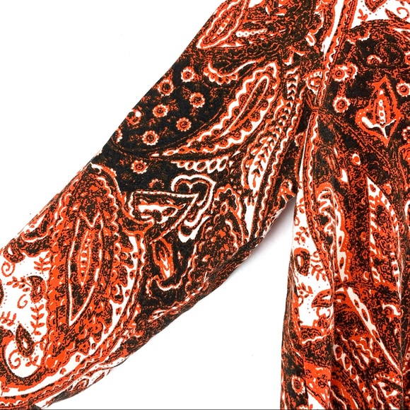 RVCA red paisley print button up shirt medium - Picture 4 of 7